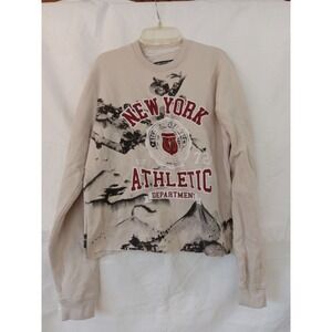 Blind Rooster New York Athletic Department Graphic Sweatshirt Beige Size S